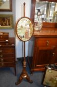 Victorian Mahogany Pole Screen with Embroidered Silk Panel