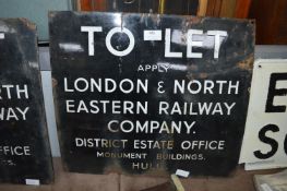 Enamel To Let Sign - LNER Hull
