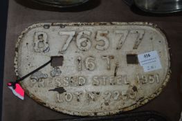 Railway Truck D-Plate 1951
