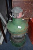 Green Painted Copper Starboard Ships Lamp