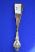 Silver Handled Steel Shoe Horn Hallmarked Chester 1905