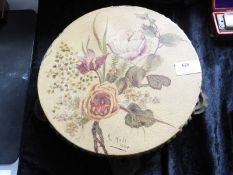 Hand Painted Tambourine singed R. Hall 1908