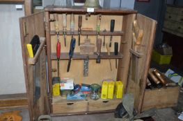 Wooden Joiner's Cabinet with Tools