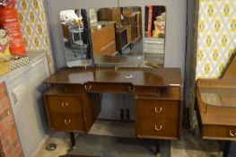 G-Plan Five Drawer Dressing Table with Triple Mirror