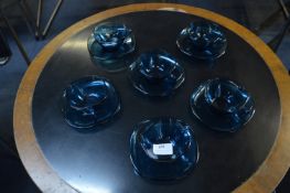 Six Piece Blue Glass French Tea Set by Verico