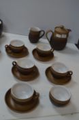 Part Denby Tea Service (14 Pieces), and a Brown Stonware