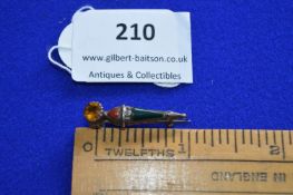 Hallmarked Silver Gemstone Brooch - Birmingham 1911, approx 1.8g gross