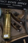 Pyrene Brass Fire Extinguisher and Two Wooden Planes