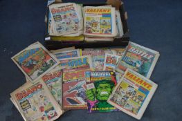 Box of Comics Including Beano, Battle, etc.