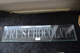 Etched Glass Fry's Chocolate Advertising Sign