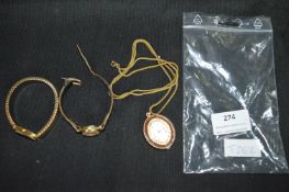 Three Ladies Watches Including a Pendant Watch