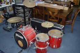 Part Premier Drum Kit; Stands, Drums Cymbals, etc.