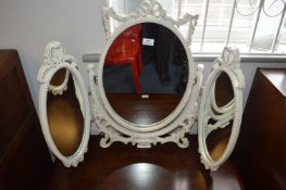 White Triple Dressing Table Mirror