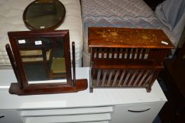 Inlaid Magazine Rack and a Dressing Table Mirror