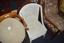 Painted Lloyd Loom Style Bedroom Chair