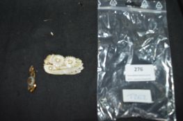 Mother of Pearl Brooch and a Nautical Anchor Brooc