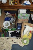 Several Boxes of Household Goods Including Ice Ska