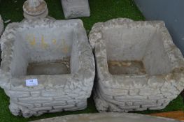 Pair of Garden Planters in the Form of Dry Stone W