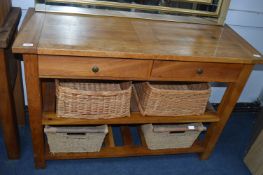 Modern Oak Shelf Unit Hall Table