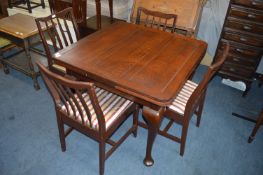 Period Oak Dining Table with Four Chairs