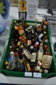 Crate of Collectible Miniature Drinks Bottles