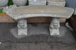 Semi Circular Garden Bench on Squirrel Supports