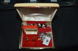 Small Jewellery Box Containing Cufflinks, Earrings