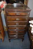 Period Mahogany Seven Drawer Music Cabinet