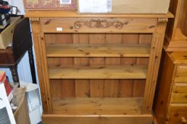 Carved Pine Three Shelf Bookcase