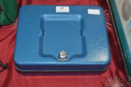 Blue Cash Box with Keys