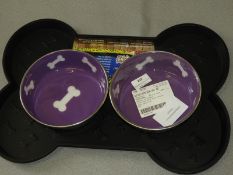 *Loving Pets Bowl+Mat Set