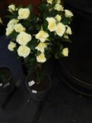 *Artificial Flowering Rose in Pot