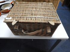 Wicker Hamper with Leather Straps