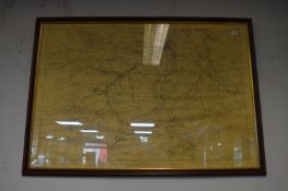 Framed Ordnance Survey Map of Kirkburne