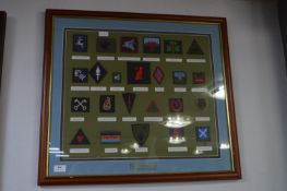 Framed Collection of Army Cloth Badges