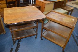Two Oak Tea Trolleys
