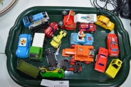 Tray Lot of Playworn Diecast Matchbox Toys