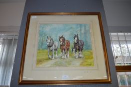 Watercolour by D. Elderson - The Shires