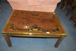 Glass Topped Coffee Table with Globe Design