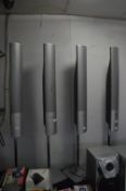 Four Panasonic Upright Surround Sound Speakers