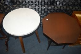 White Formica Topped Pub Table and an Octagonal Si