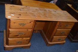 Pine Six Drawer Desk