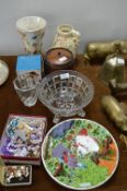 Glassware, Biscuit Barrel, Vases, Costume Jeweller