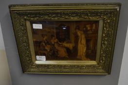 Gilt Framed Victorian Crystoleum - Ladies Taking T