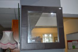 *Leather Framed Mirror