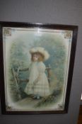 Framed Victorian Print - An English Rosebud
