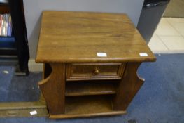 Oak Magazine Rack Side Table