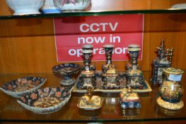 Oriental Dressing Table Set, Candlesticks, Dishes, Ringstones, etc.