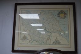 Print of Saxton's Map of Yorkshire 1577