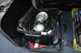Suitcase Containing Cables, Lights, etc.